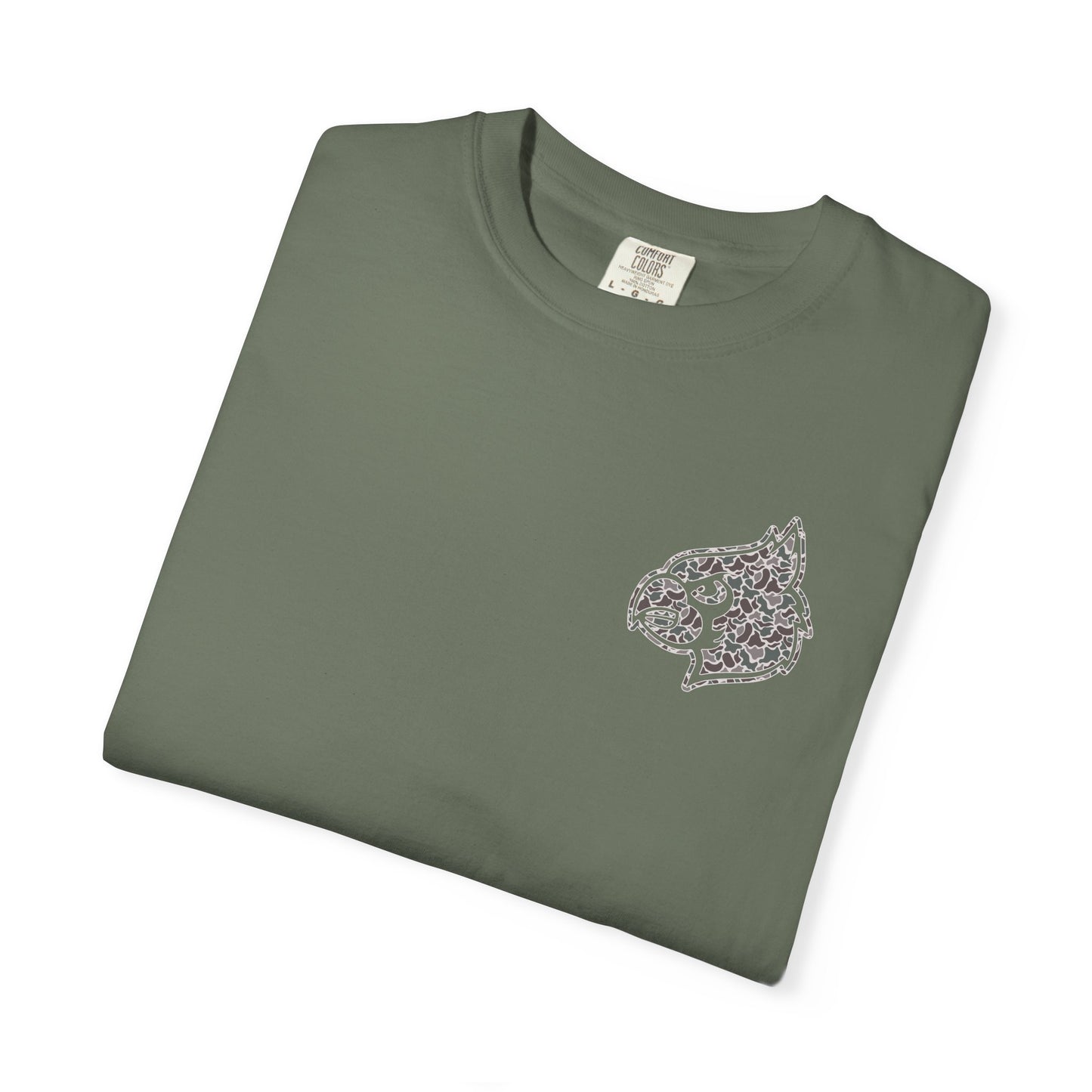Old School Camo Cardinal Pocket + HG Cardinals - Comfort Colors T Shirt