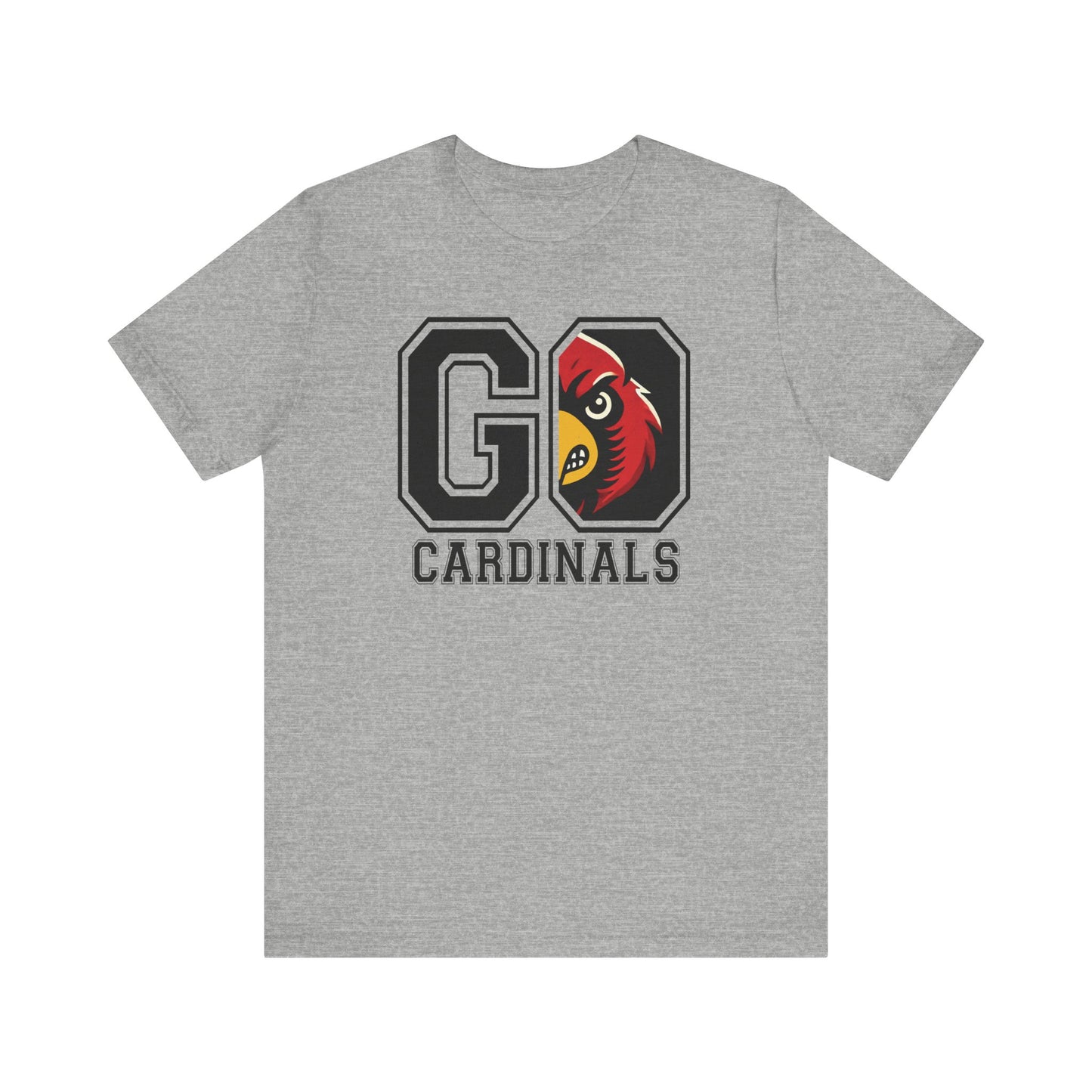 Go Cardinals Red Mascot - Bella + Canvas Short Sleeve Tee