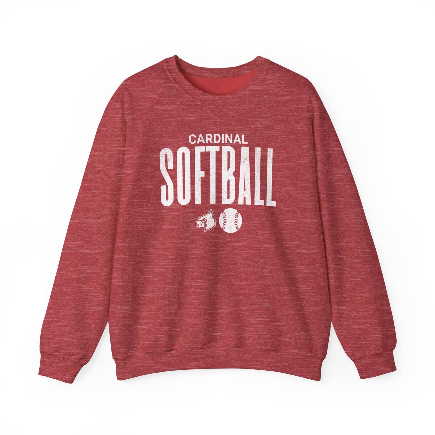 Vintage Cardinal Softball - Unisex Heavy Blend™ Crewneck Sweatshirt