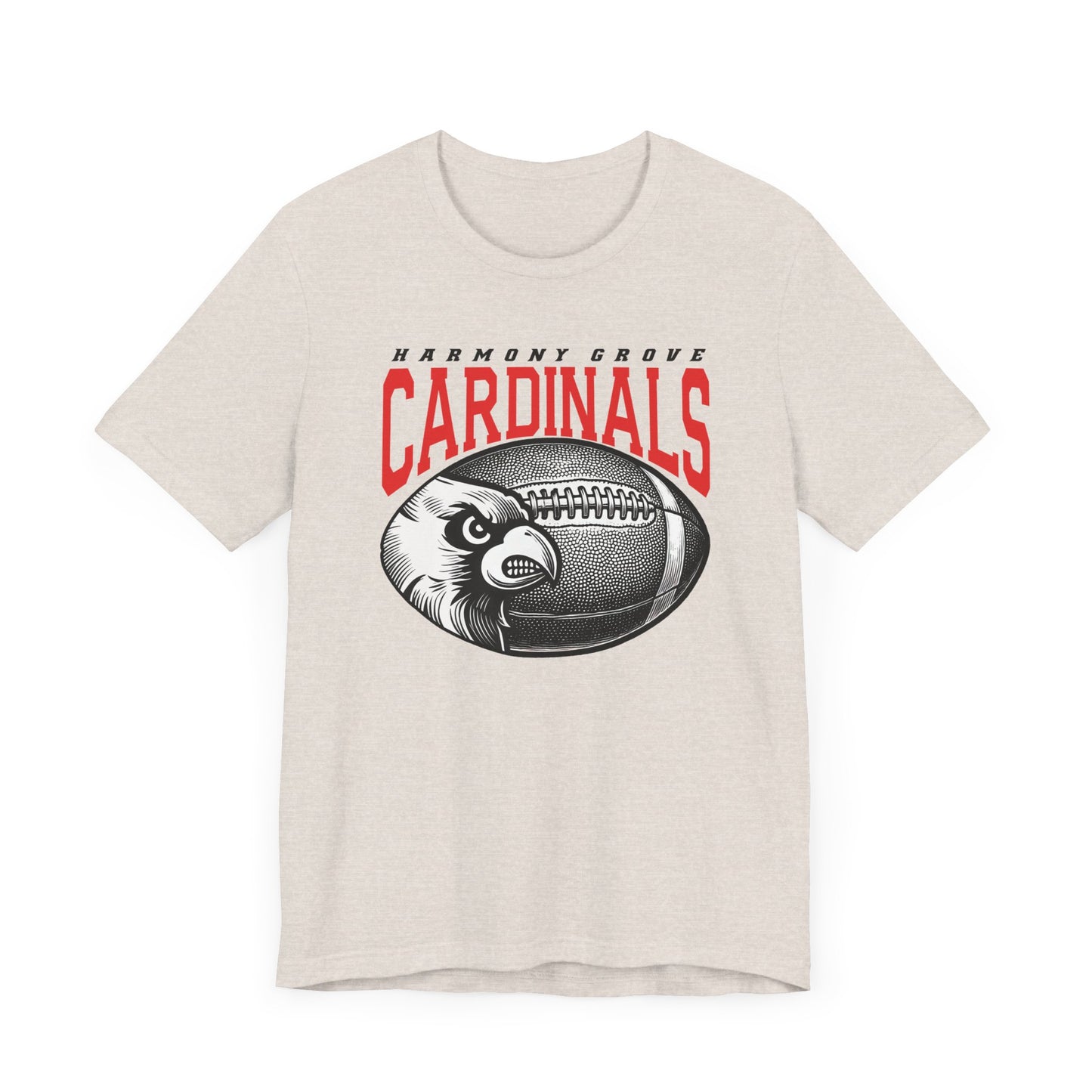 HG Cardinals Football Mascot Inset - Bella + Canvas Short Sleeve Tee