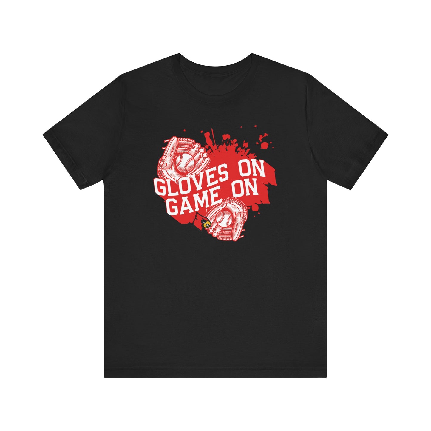 Gloves on Game On Baseball and Softball - Bella + Canvas Short Sleeve Tee