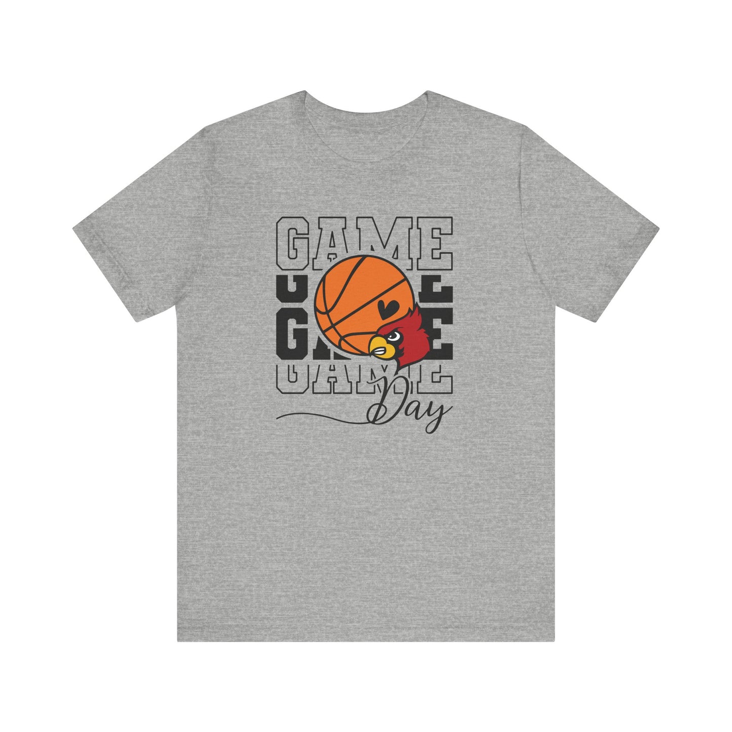 Cardinal Game Day Basketball - Bella + Canvas Short Sleeve Tee