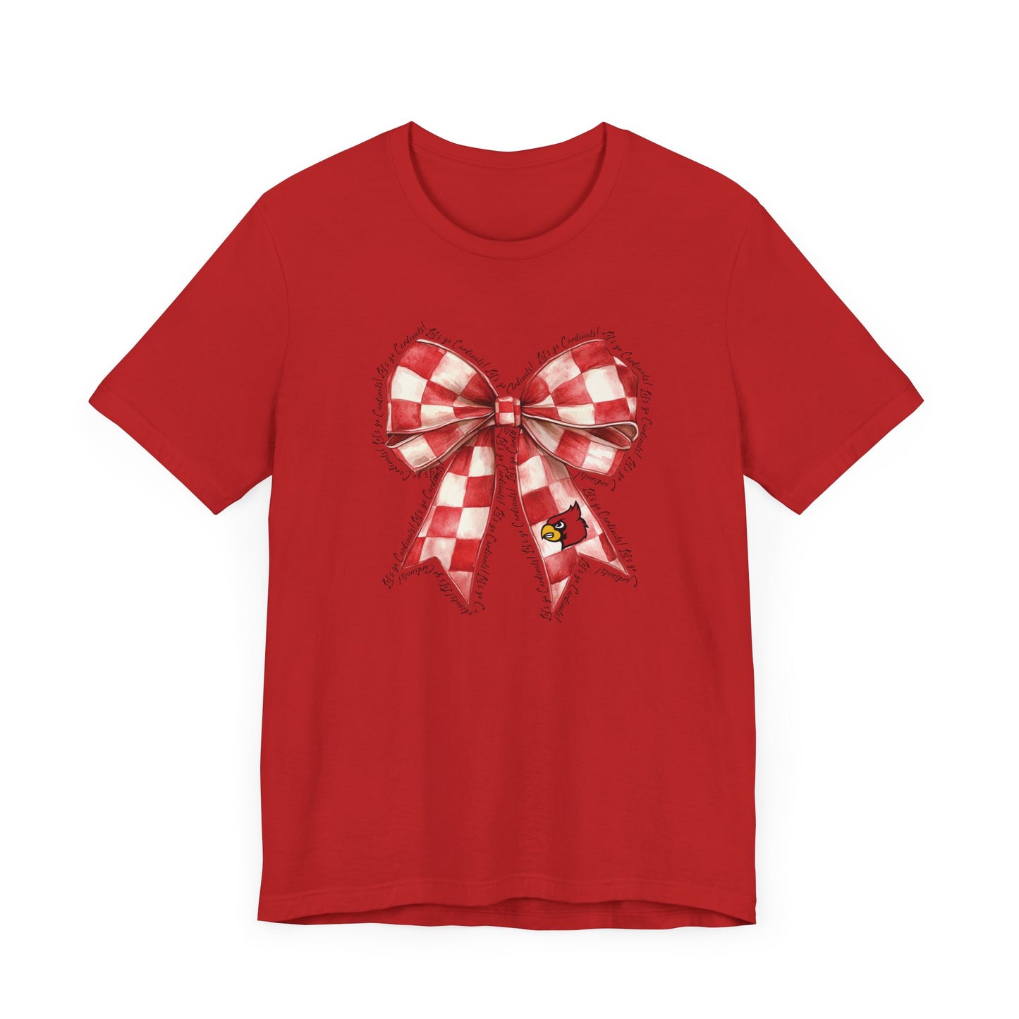 Let's go Cardinals Coquette Bow - Bella + Canvas Short Sleeve Tee