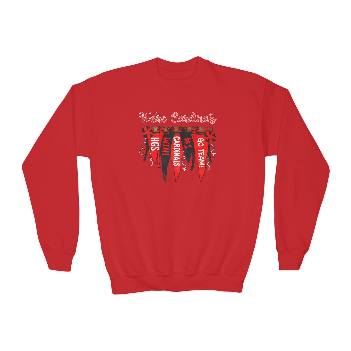 Cardinals Pennant Banner - Youth Crew Sweatshirt