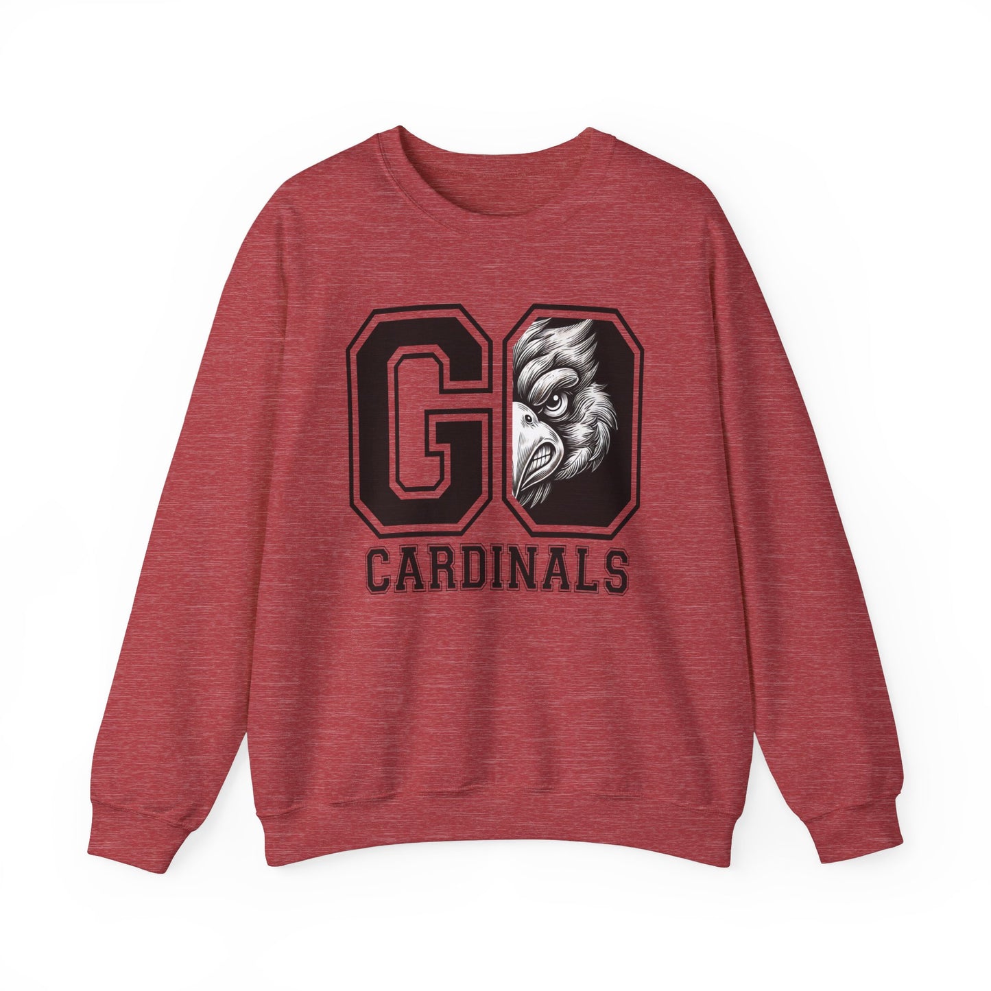 Go Cardinals Black and White - Unisex Heavy Blend™ Crewneck Sweatshirt