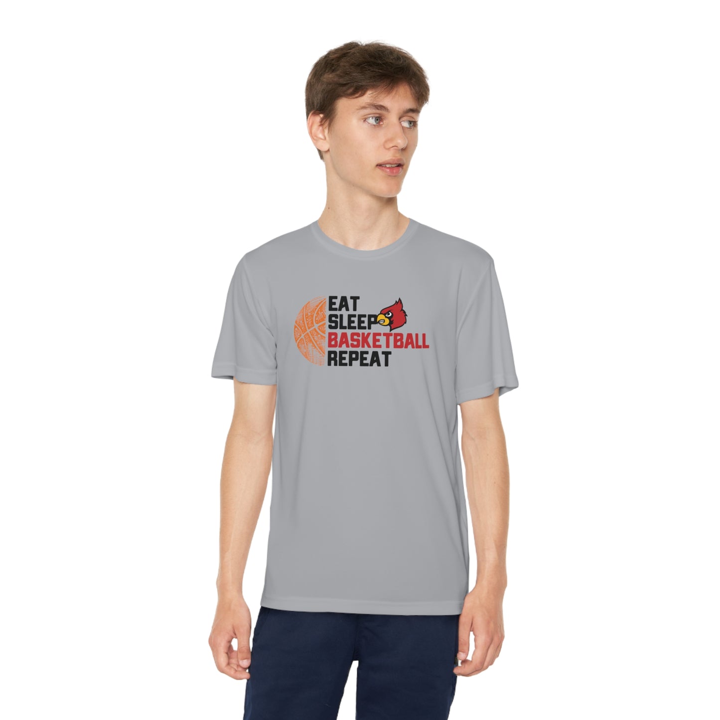 Eat Sleep Basketball Repeat - Youth Sport-Tek® Competitor™ Tee