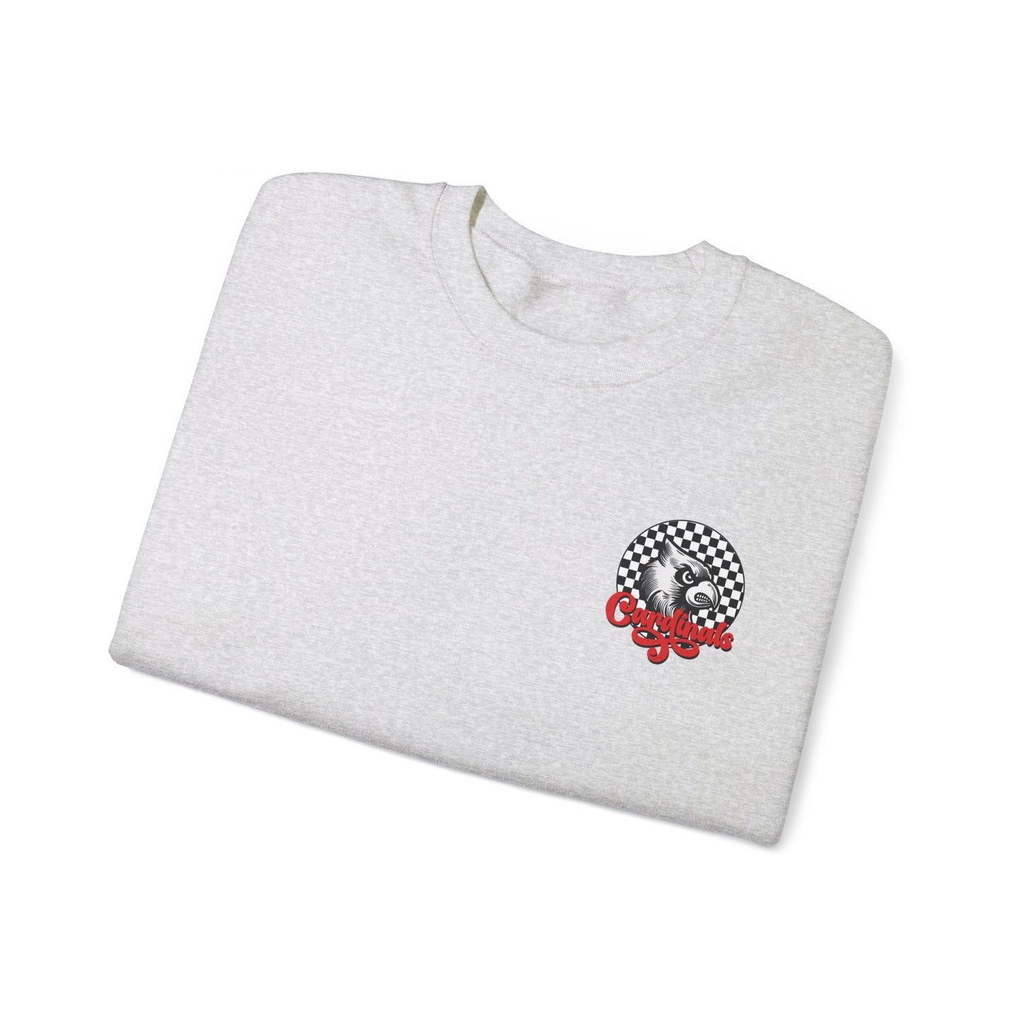 Black and White Check Cardinal Script - Unisex Heavy Blend™ Crewneck Sweatshirt