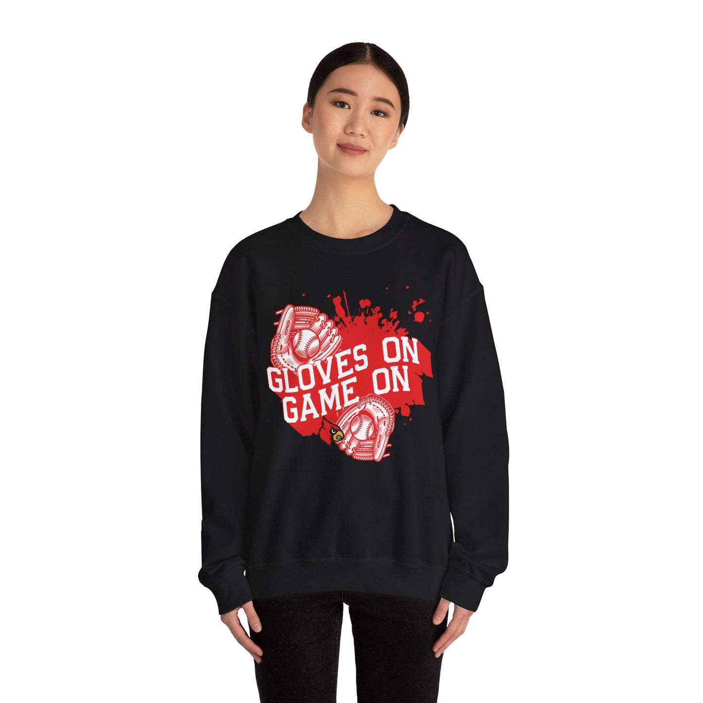 Gloves on Game On Softball and Baseball - Unisex Heavy Blend™ Crewneck Sweatshirt