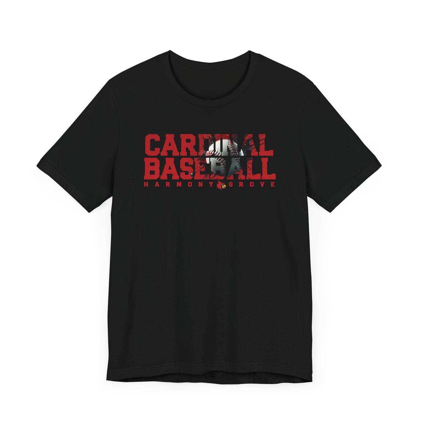 Cardinal Baseball Harmony Grove - Bella + Canvas Short Sleeve Tee