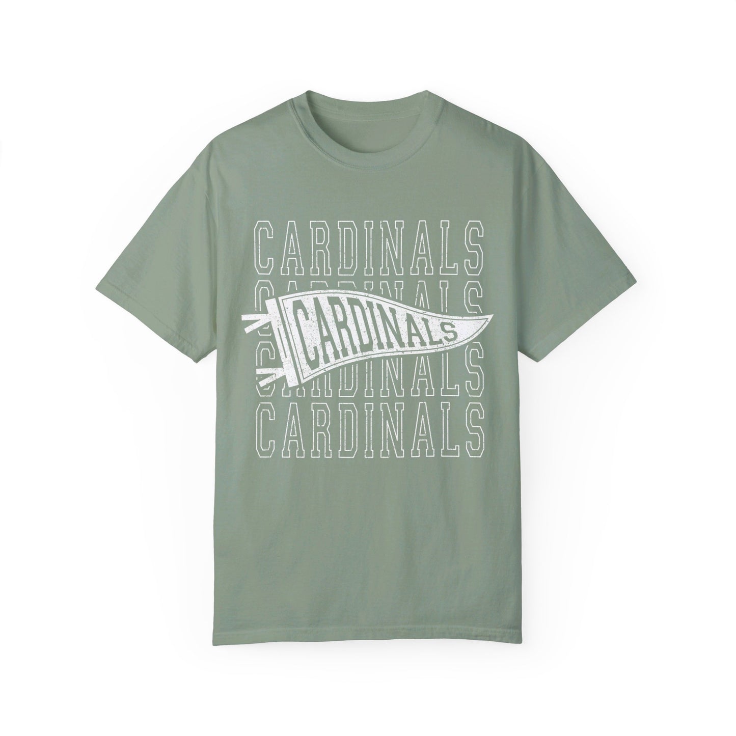 Cardinal Distressed Pennant - Comfort Colors T-shirt