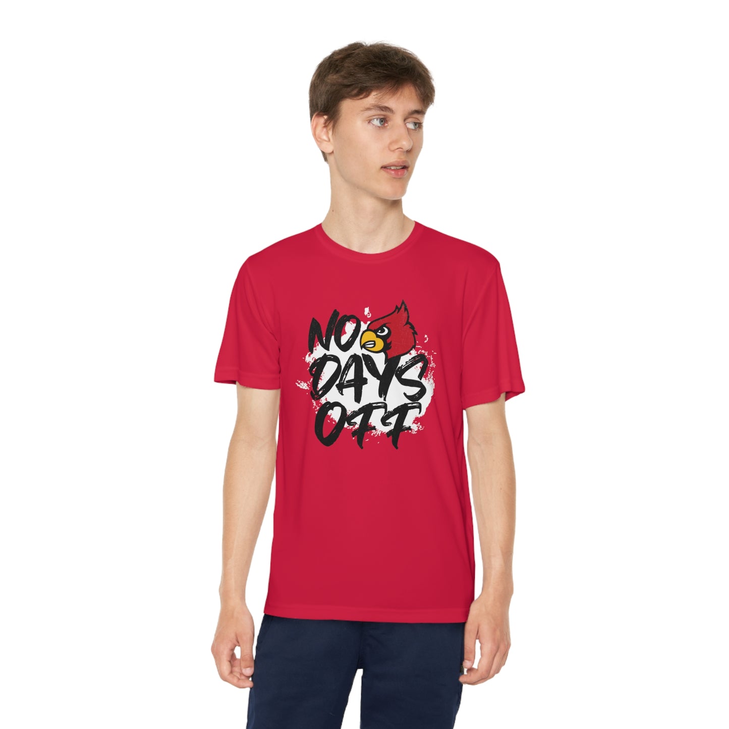 No Days Off Cardinal - Youth Sport-Tek® Competitor™ Tee