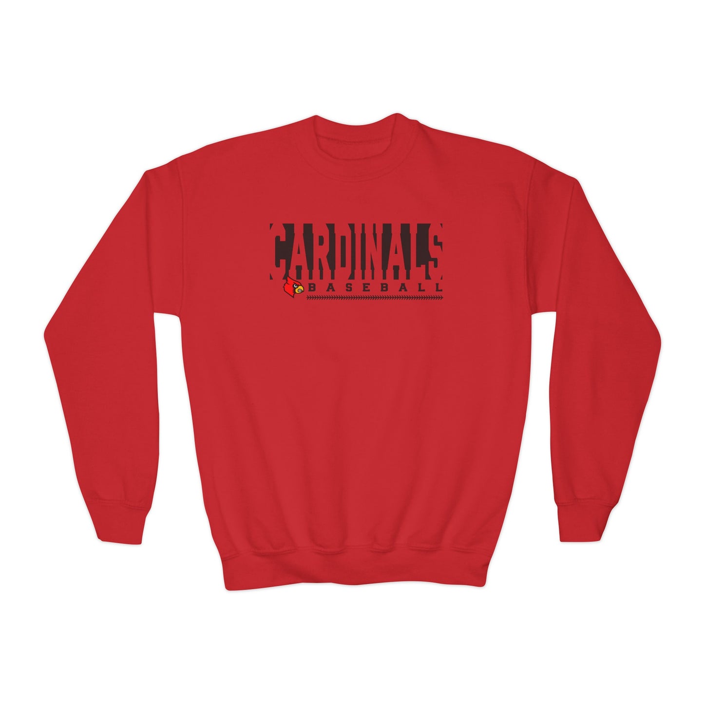 Cardinals Baseball Inset Text - Youth Crew Sweatshirt