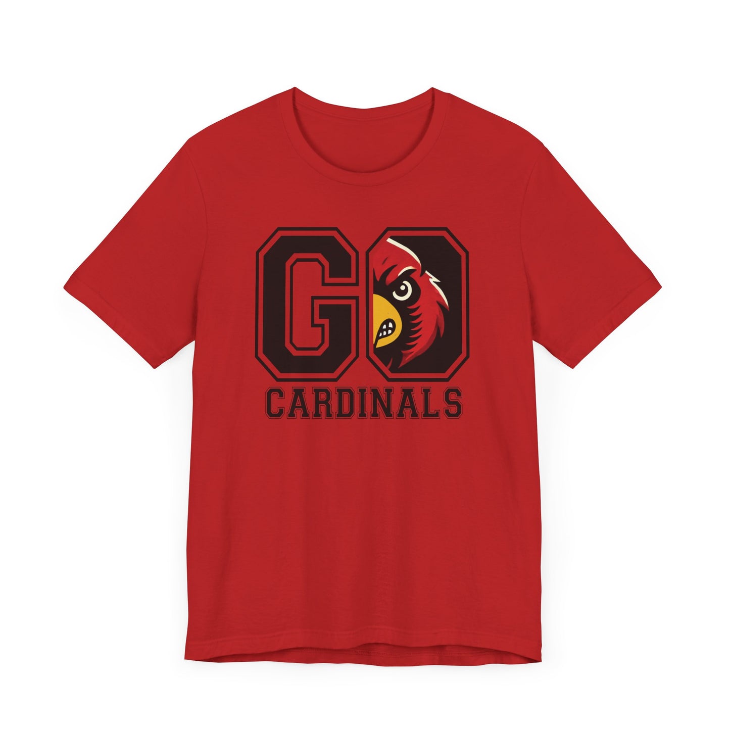 Go Cardinals Red Mascot - Bella + Canvas Short Sleeve Tee