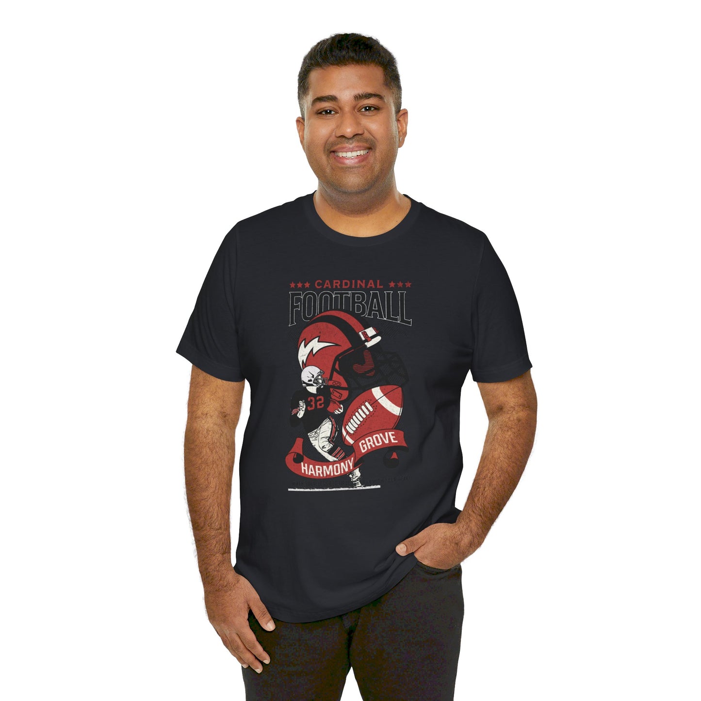 Vintage Cardinal Football - Bella + Canvas Short Sleeve Tee
