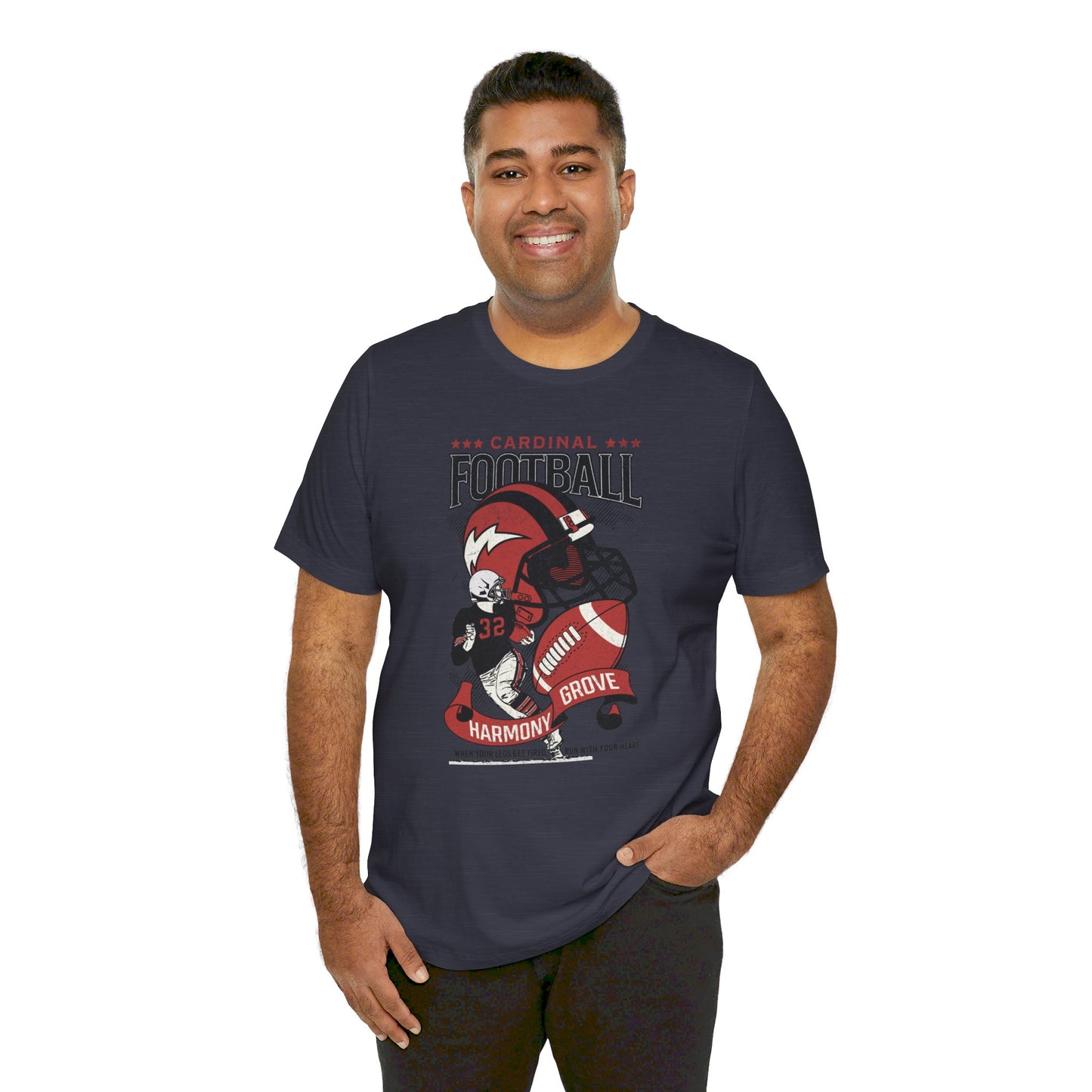 Vintage Cardinal Football - Bella + Canvas Short Sleeve Tee