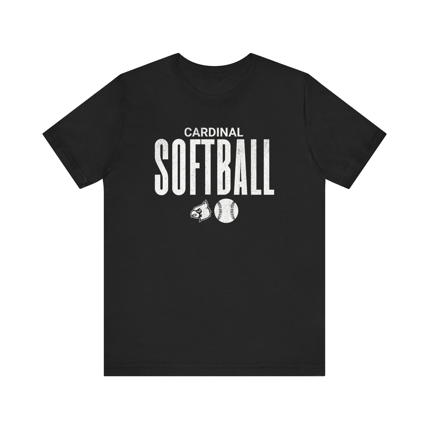 Vintage Cardinal Softball - Bella + Canvas Short Sleeve Tee