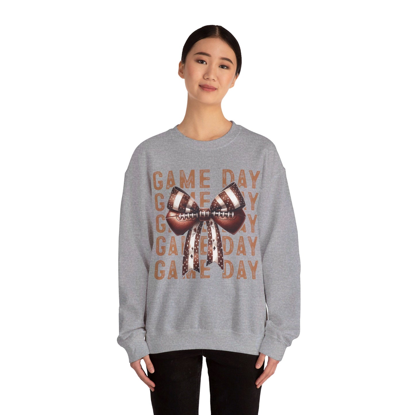 Game Day Football Bow - Unisex Heavy Blend™ Crewneck Sweatshirt