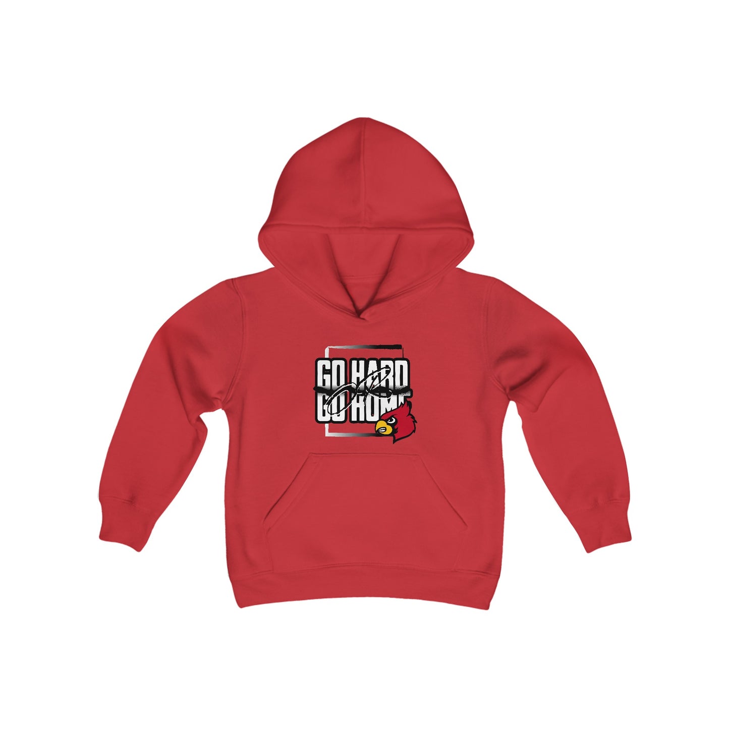 Go Hard or Go Home Cardinal - Youth Heavy Blend Hooded Sweatshirt