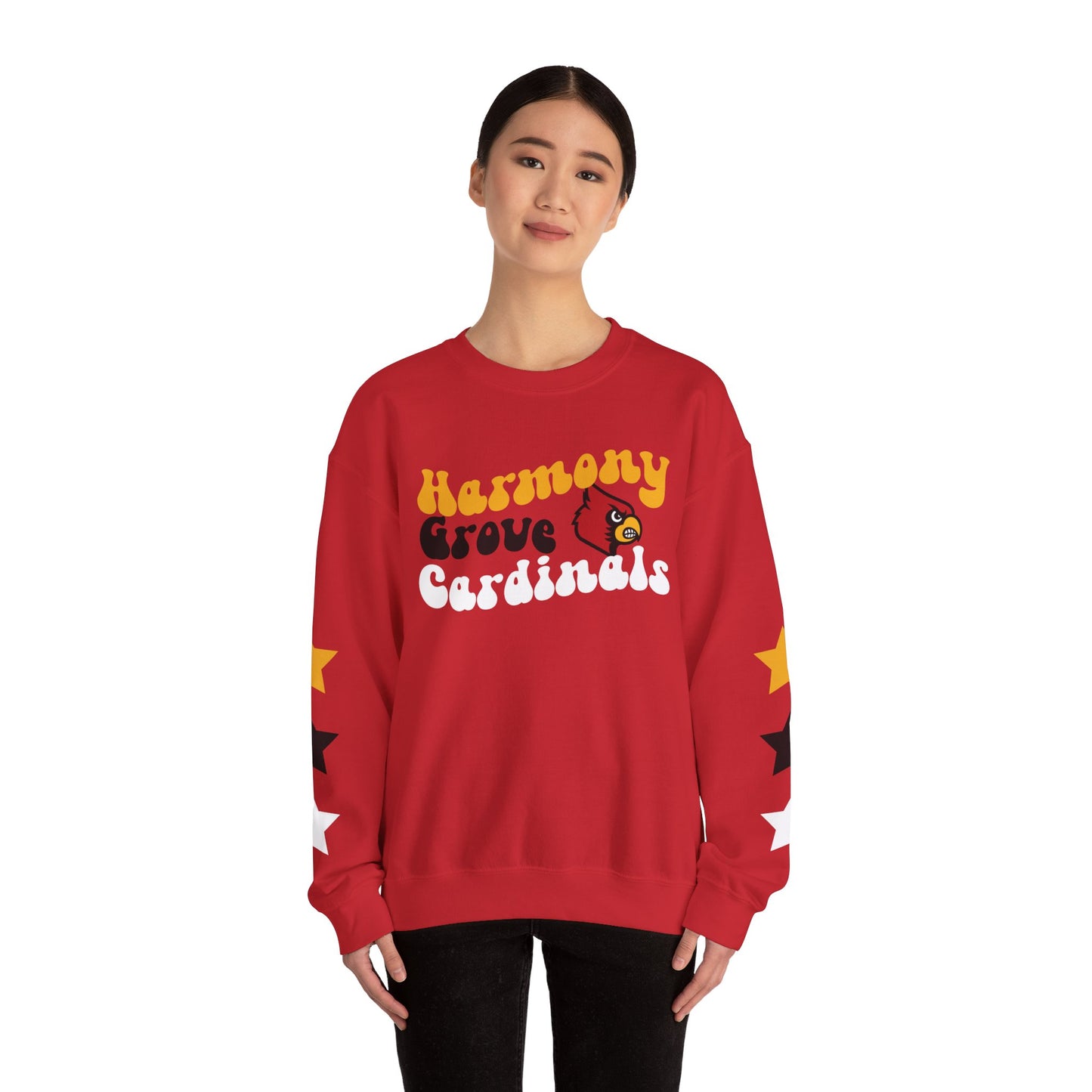 Harmony Grove Cardinals Star Sleeves - Unisex Heavy Blend™ Crewneck Sweatshirt