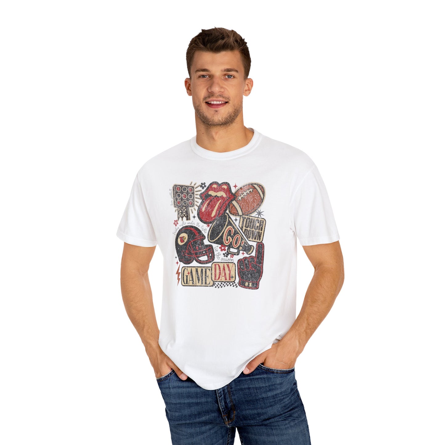 Cardinal Football Collage - Comfort Colors T Shirt