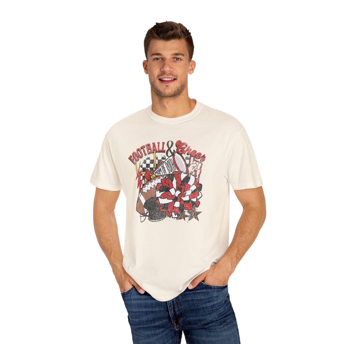 Cheer and Football Mom of Both - Comfort Colors T Shirt