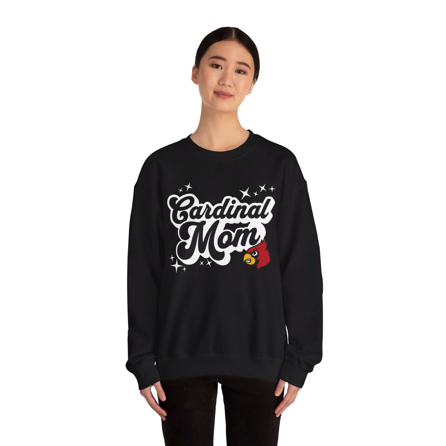 Groovy Cardinal Mom - Unisex Heavy Blend™ Crewneck Sweatshirt