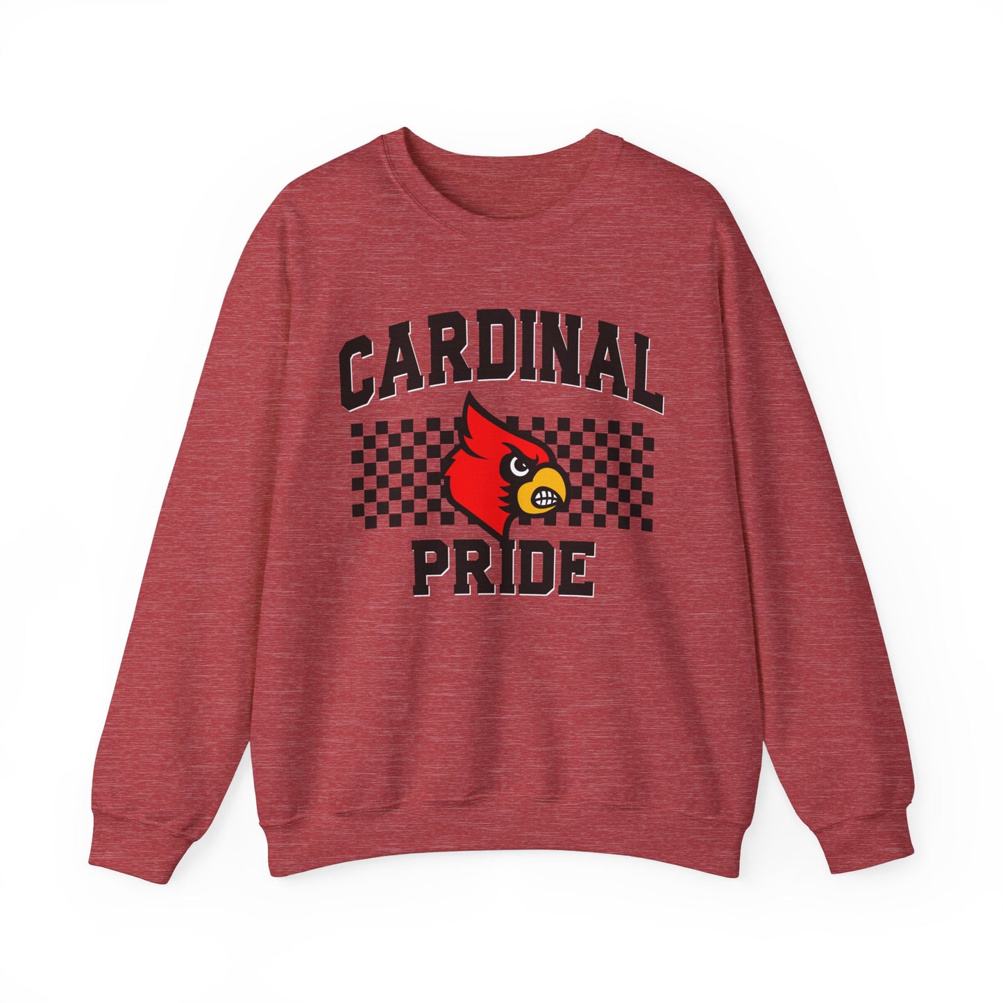 Cardinal Pride Black and White Checkerboard - Unisex Heavy Blend™ Crewneck Sweatshirt