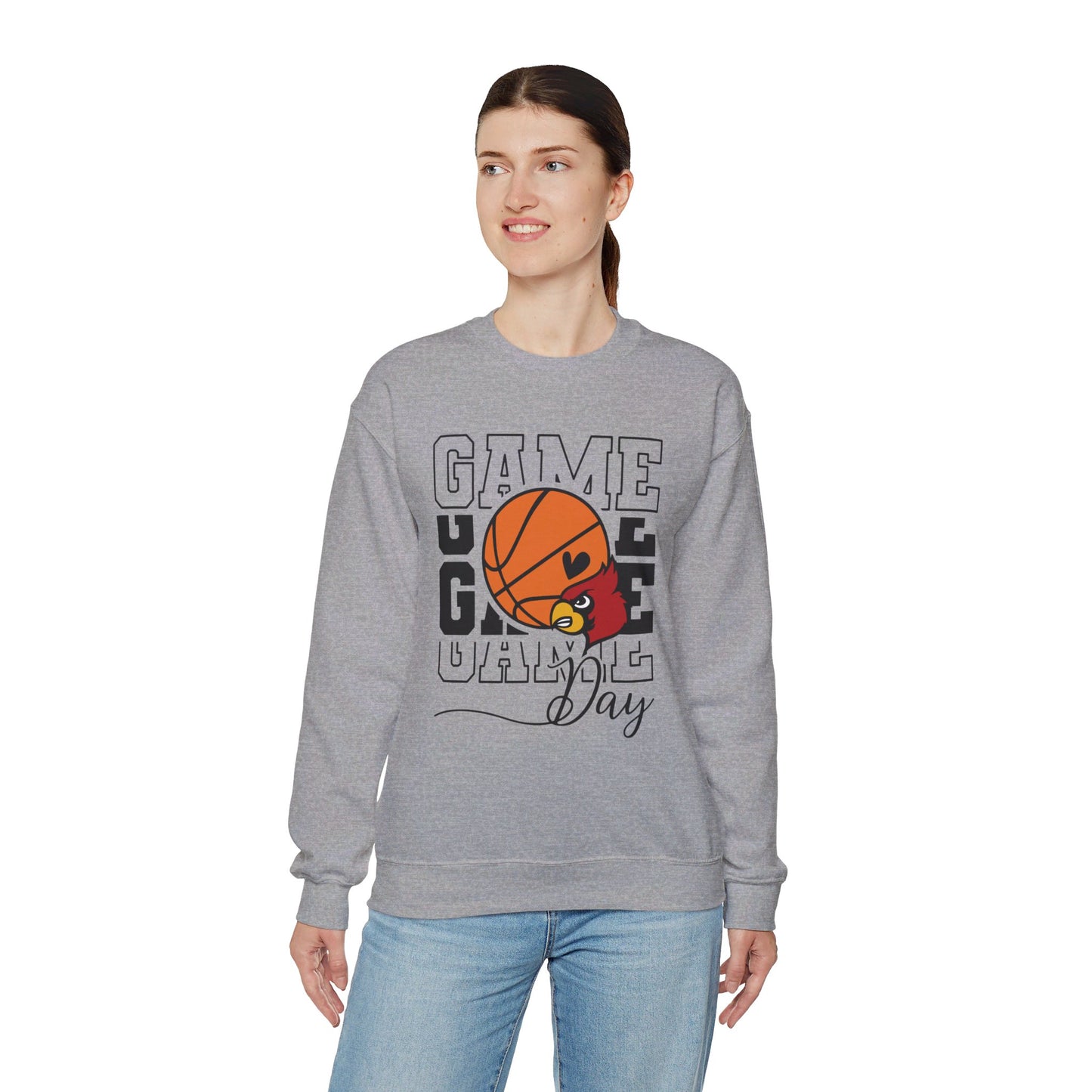 Cardinal Game Day Basketball - Unisex Heavy Blend™ Crewneck Sweatshirt