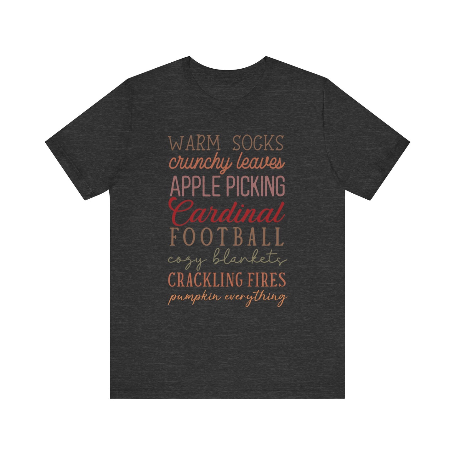 Fall Sayings Cardinal Football - Bella + Canvas Short Sleeve Tee