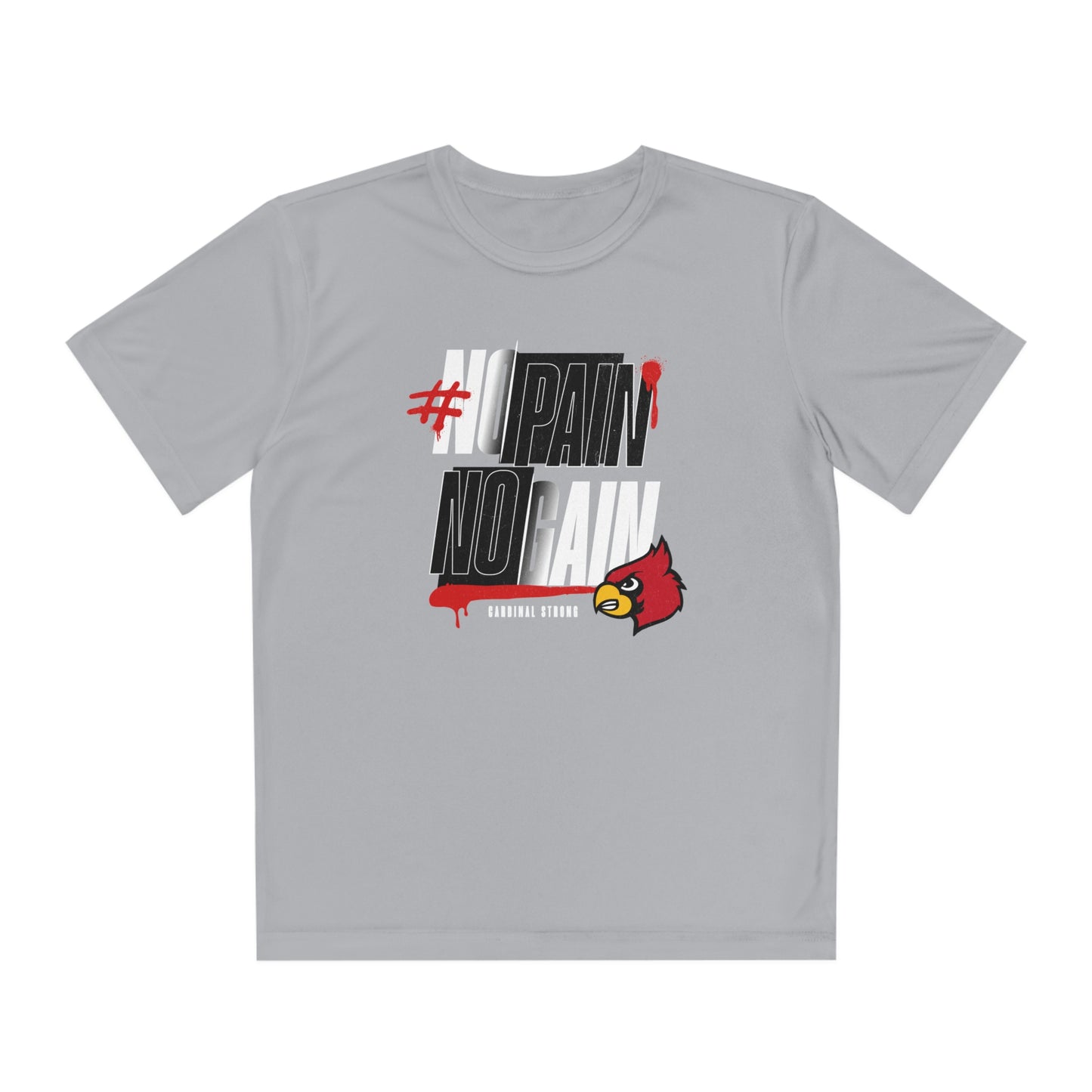 No Pain No Gain Cardinal - Youth Sport-Tek® Competitor™ Tee