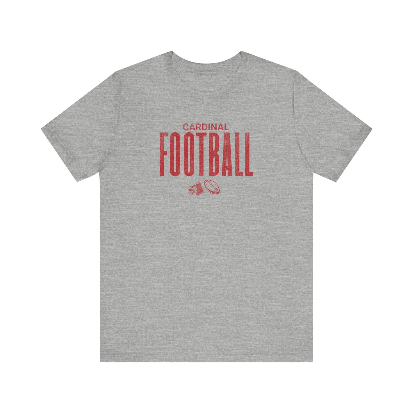 Vintage Cardinal Football - Bella + Canvas Short Sleeve Tee