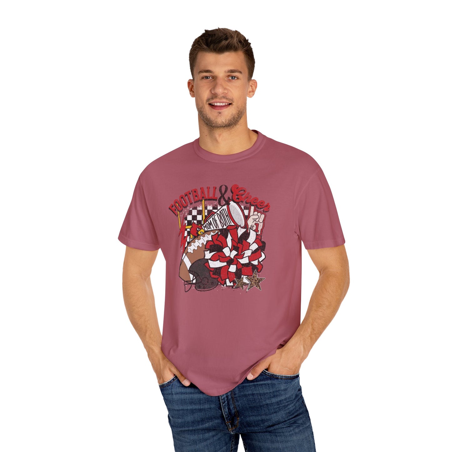 Cheer and Football Mom of Both - Comfort Colors T Shirt