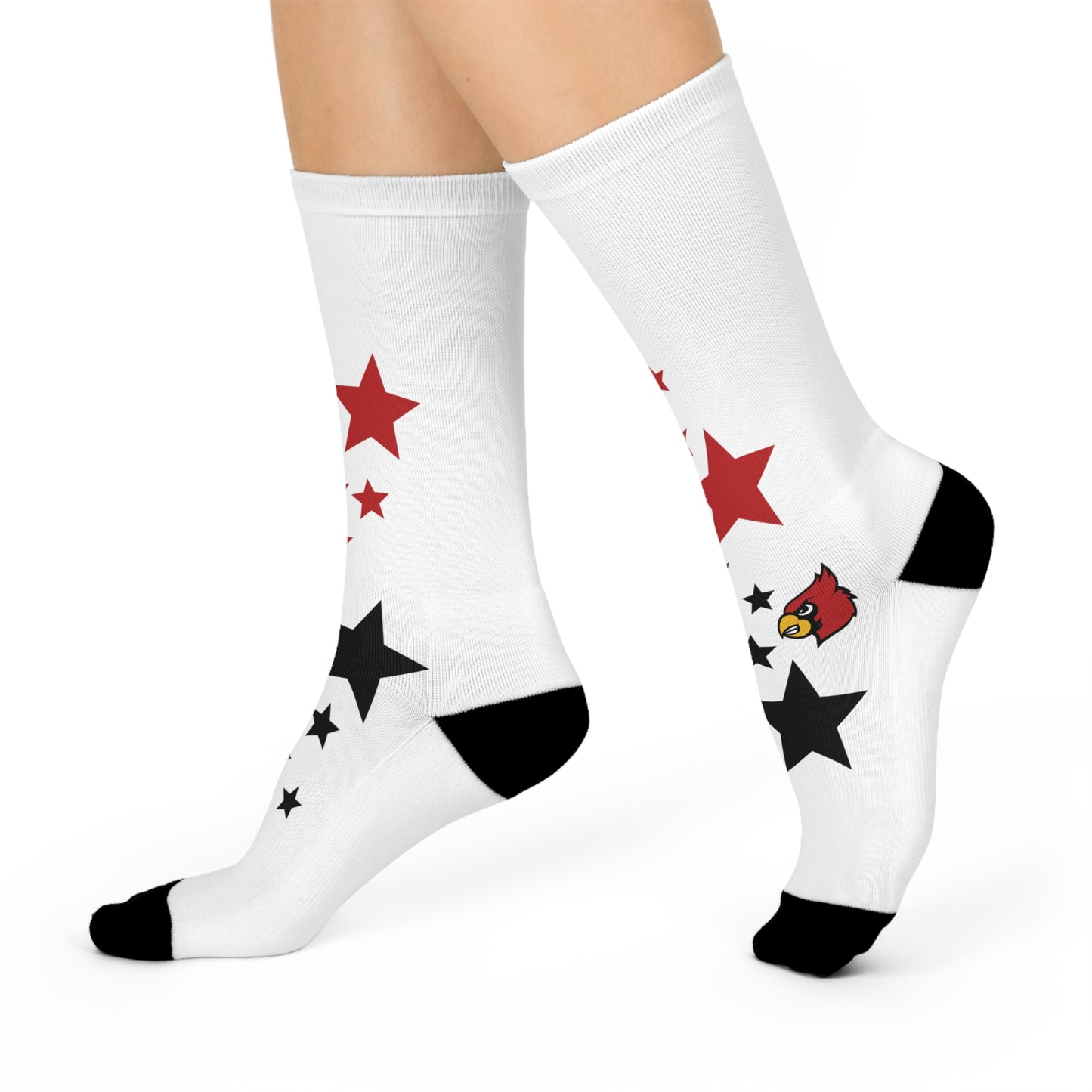 Cardinals Stars - White Cushioned Crew Socks