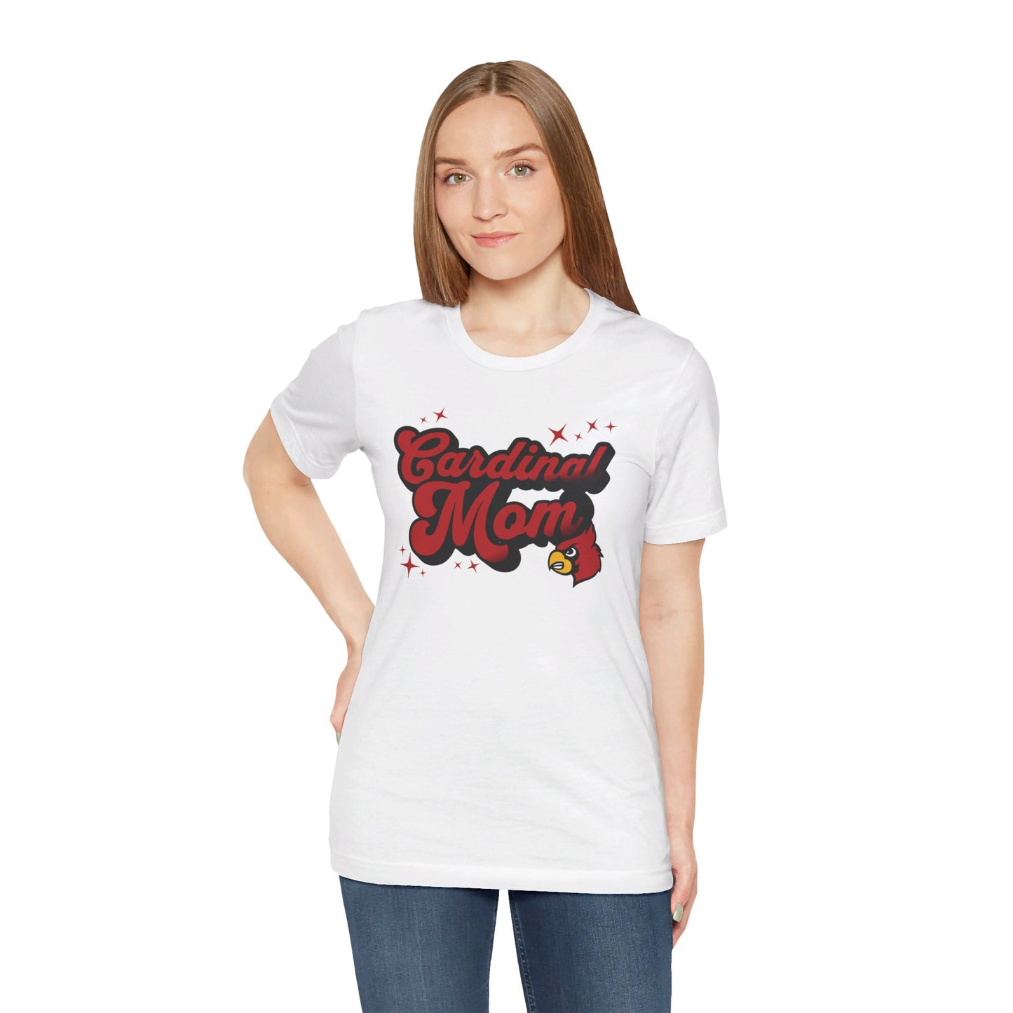 Groovy Cardinal Mom - Bella + Canvas Short Sleeve Tee