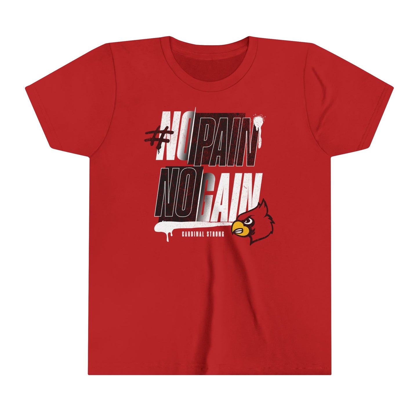 No Pain No Gain Cardinal - Bella + Canvas Youth Tee