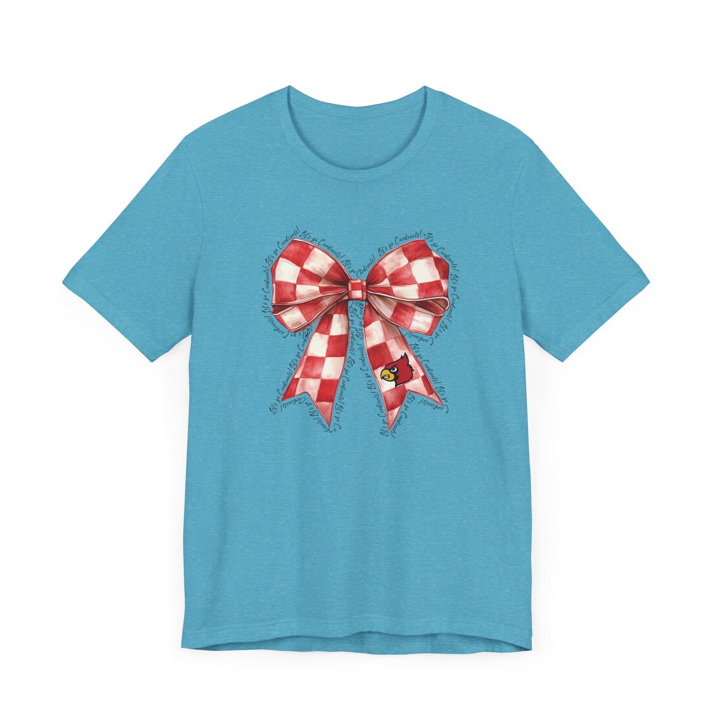 Let's go Cardinals Coquette Bow - Bella + Canvas Short Sleeve Tee