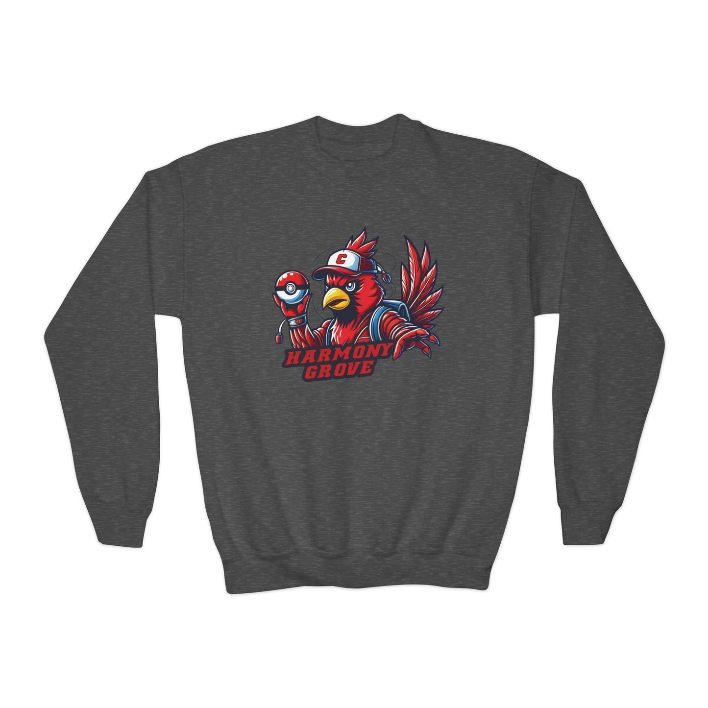 Cartoon Harmony Grove Cardinal - Youth Crew Sweatshirt