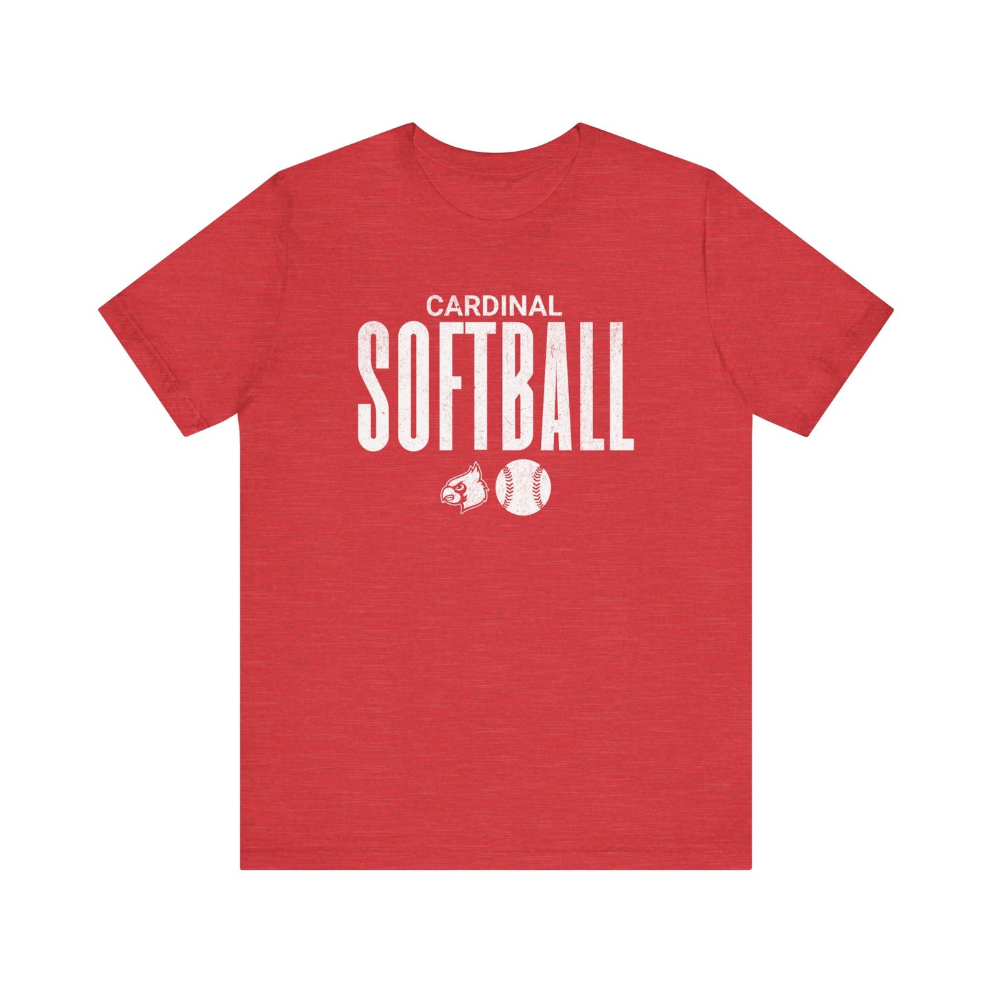 Vintage Cardinal Softball - Bella + Canvas Short Sleeve Tee