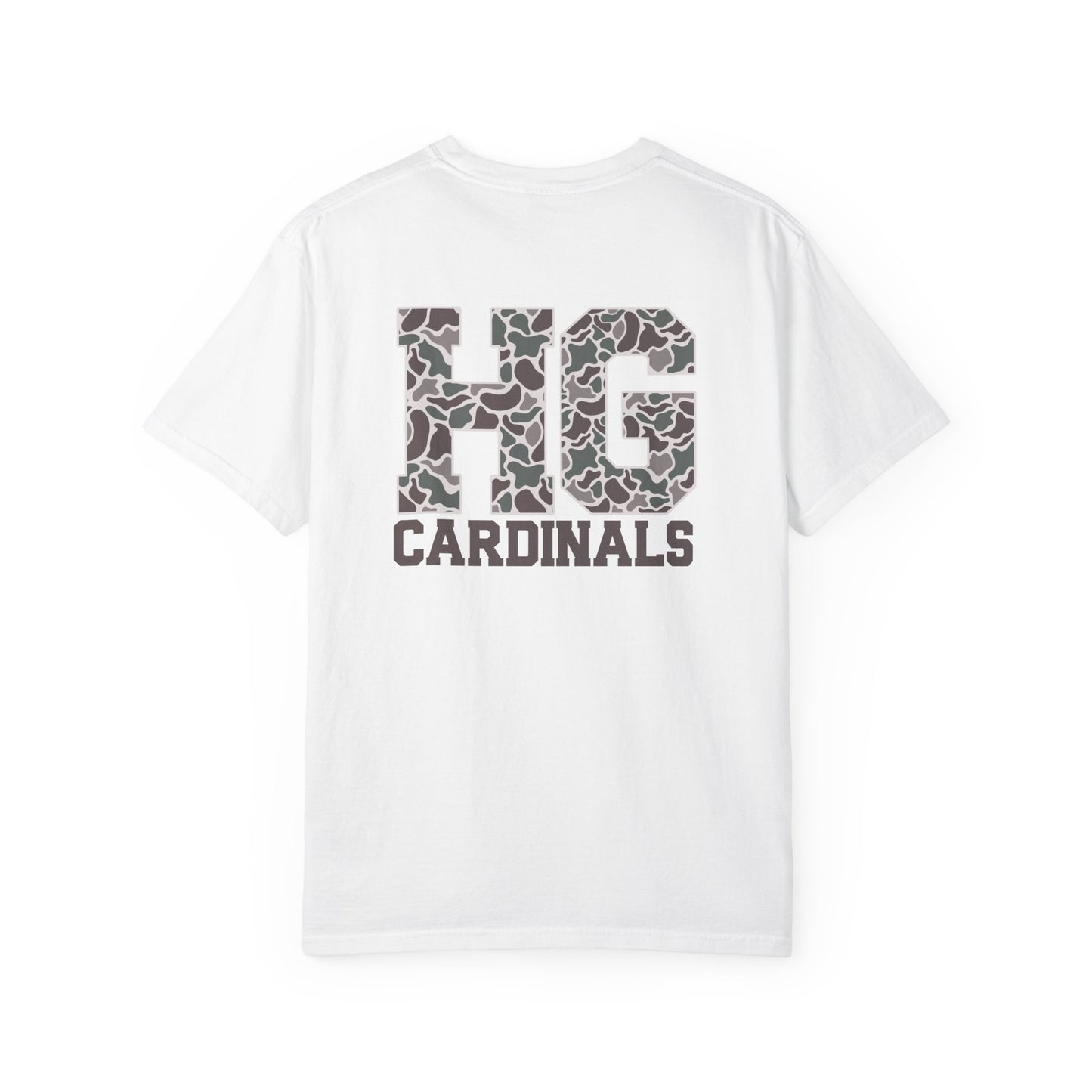 Old School Camo Cardinal Pocket + HG Cardinals - Comfort Colors T Shirt