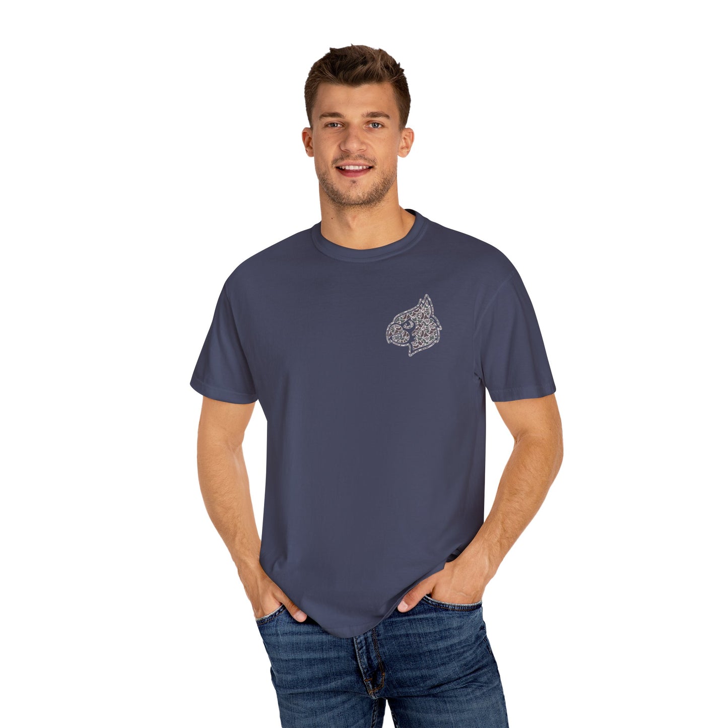 Old School Camo Cardinal Pocket + HG Cardinals - Comfort Colors T Shirt