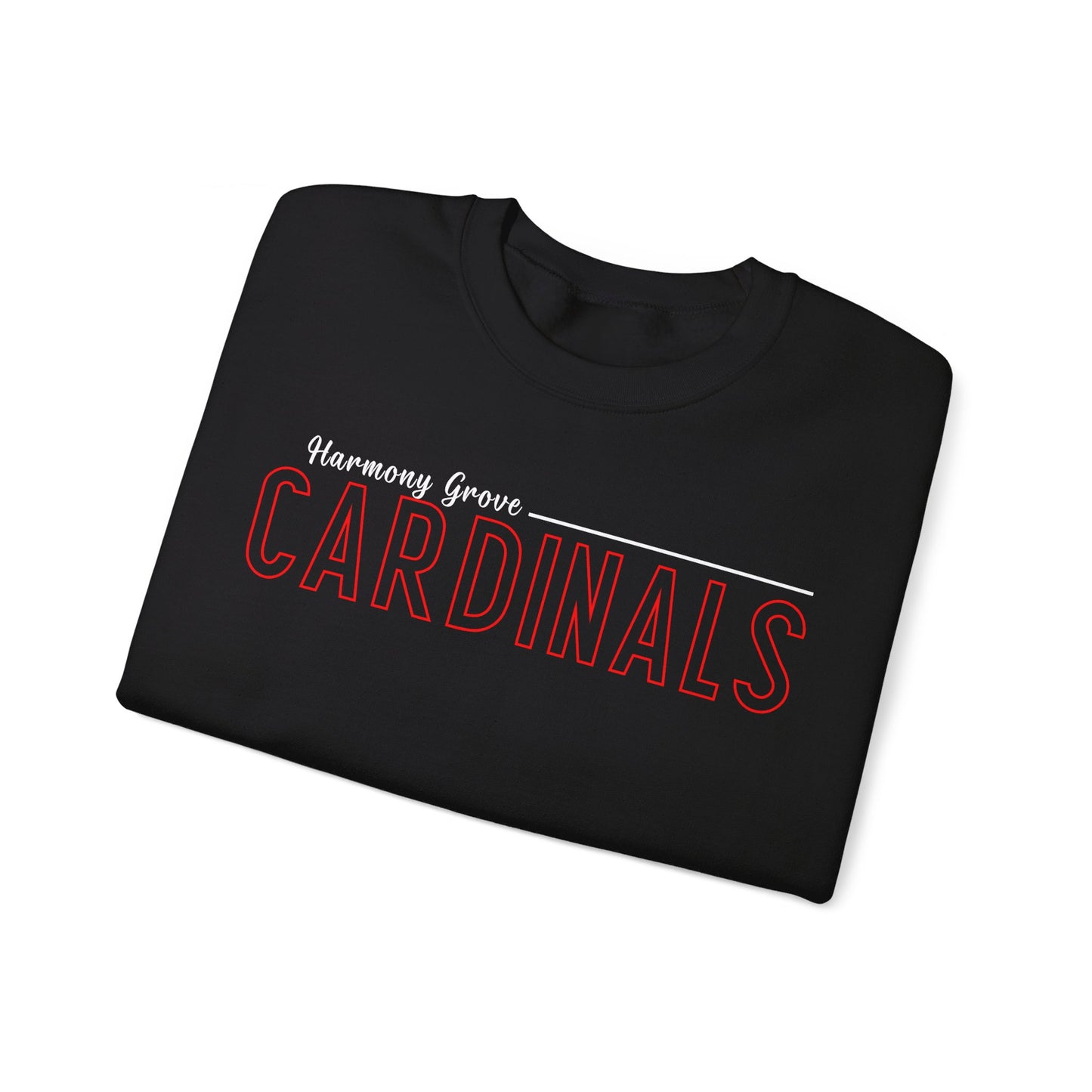 Harmony Grove Cardinals Outline Text - Unisex Heavy Blend™ Crewneck Sweatshirt