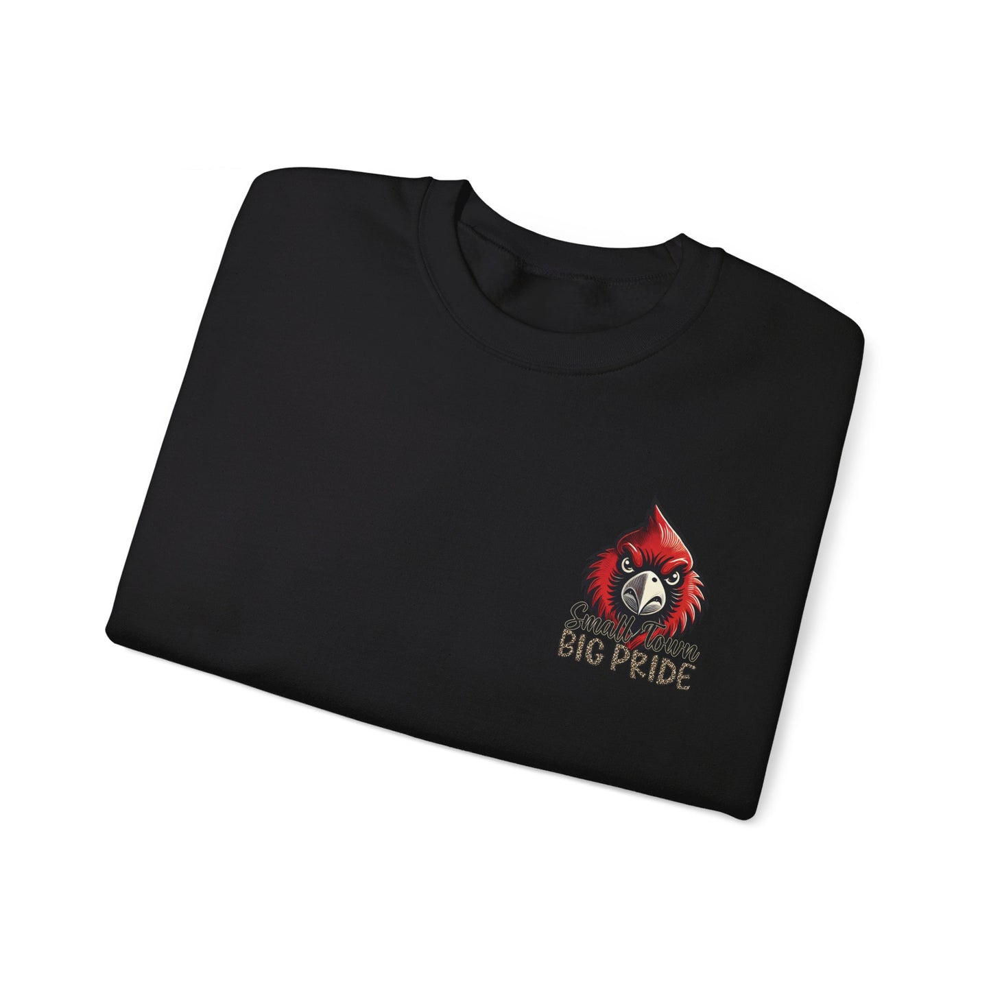 Cardinal Small Town Big Pride Back Design - Unisex Heavy Blend™ Crewneck Sweatshirt