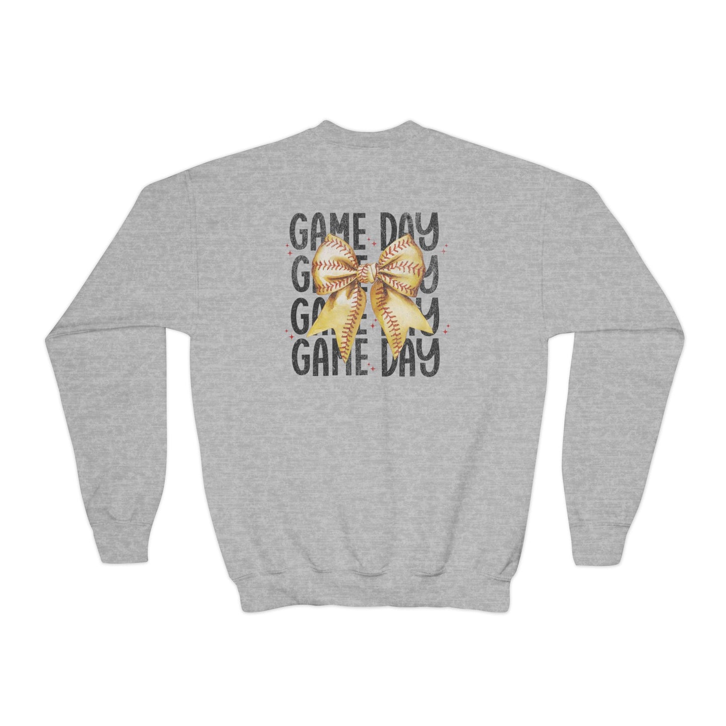 Game Day Softball Coquette - Youth Crew Sweatshirt