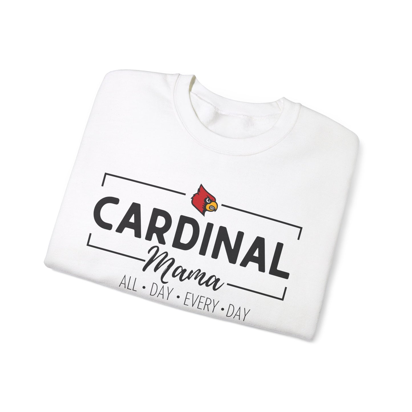 Cardinal Mama All Day Every Day - Unisex Heavy Blend™ Crewneck Sweatshirt