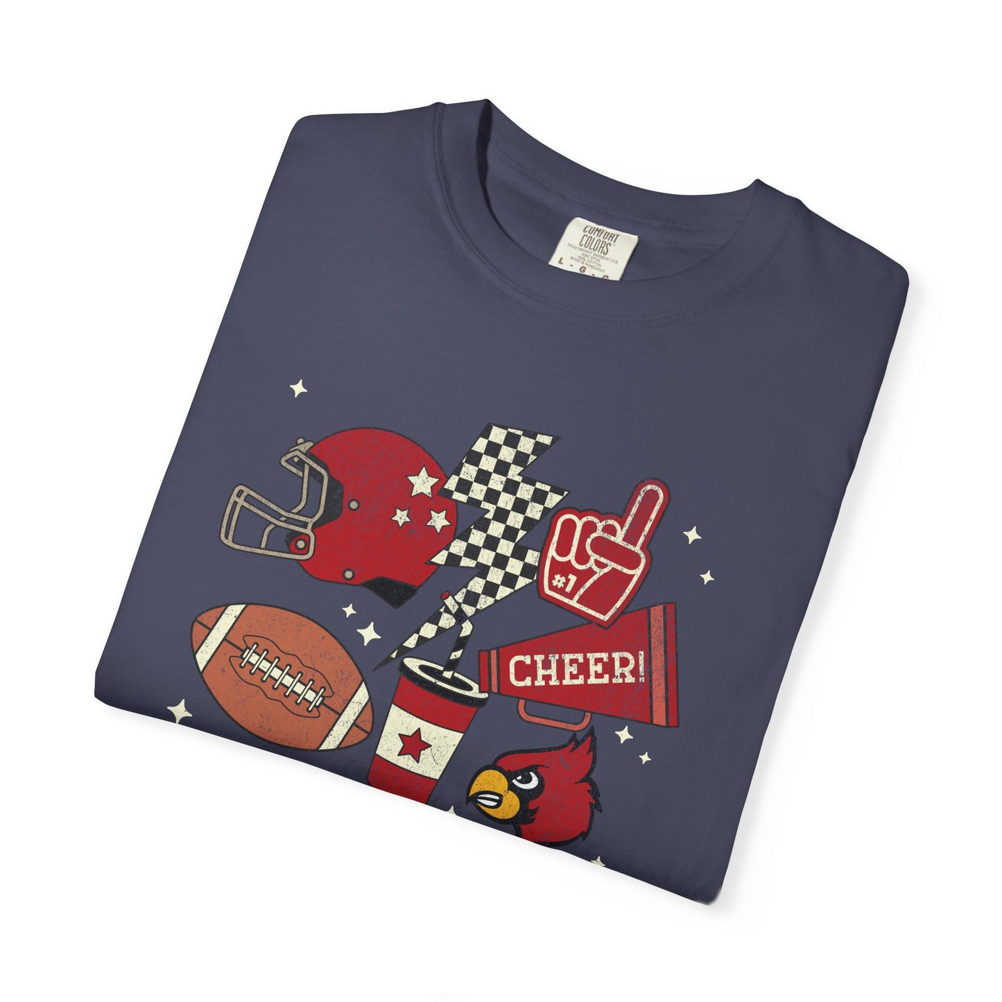 Cardinal Tis the Season Football - Comfort Colors T Shirt