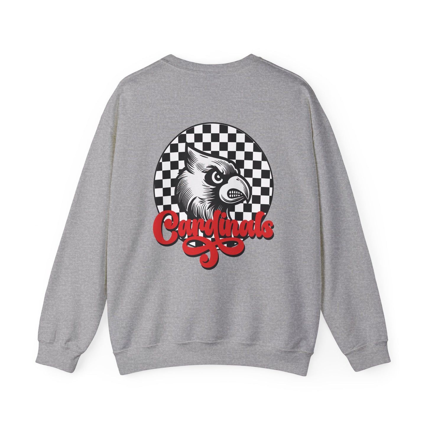 Black and White Check Cardinal Script - Unisex Heavy Blend™ Crewneck Sweatshirt