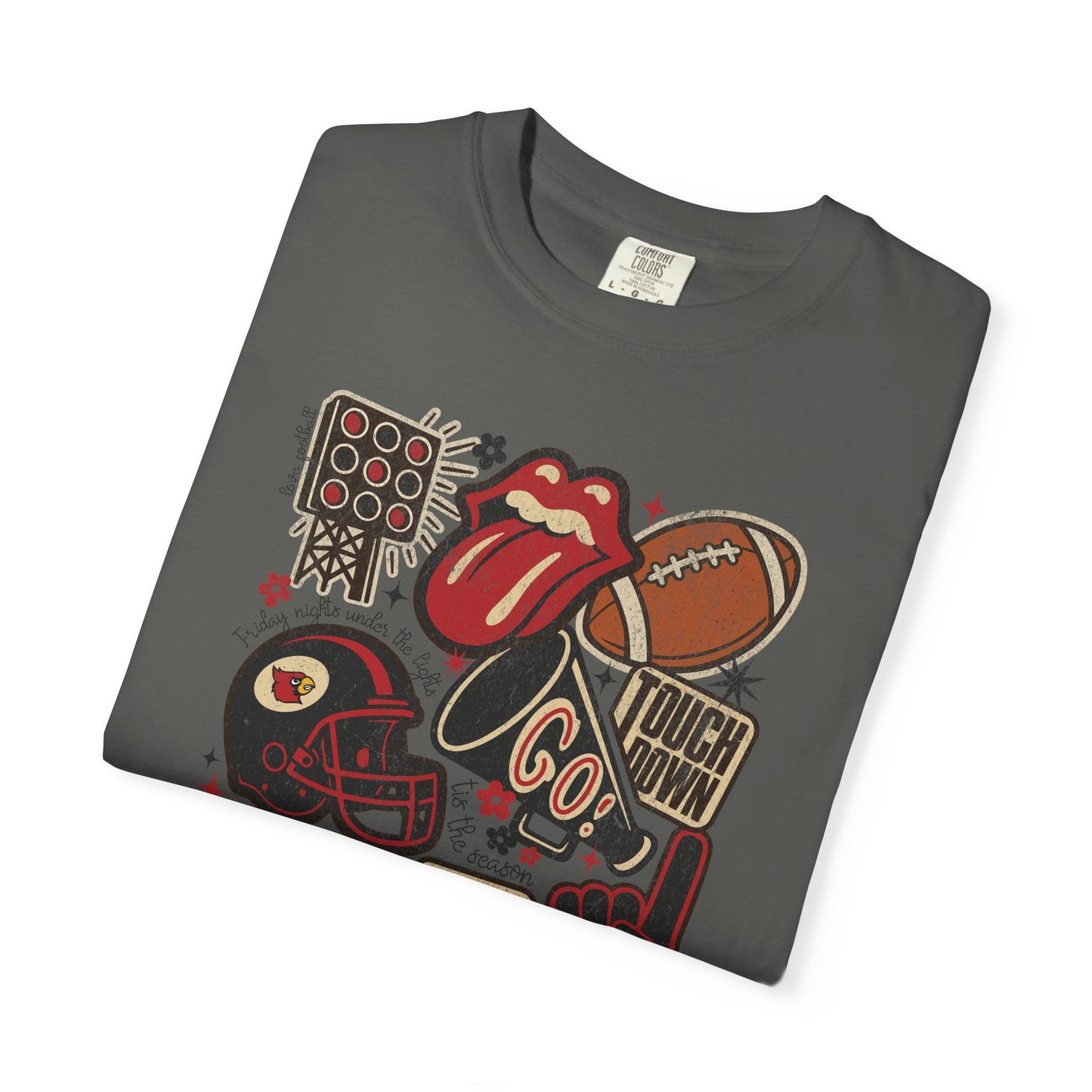 Cardinal Football Collage - Comfort Colors T Shirt