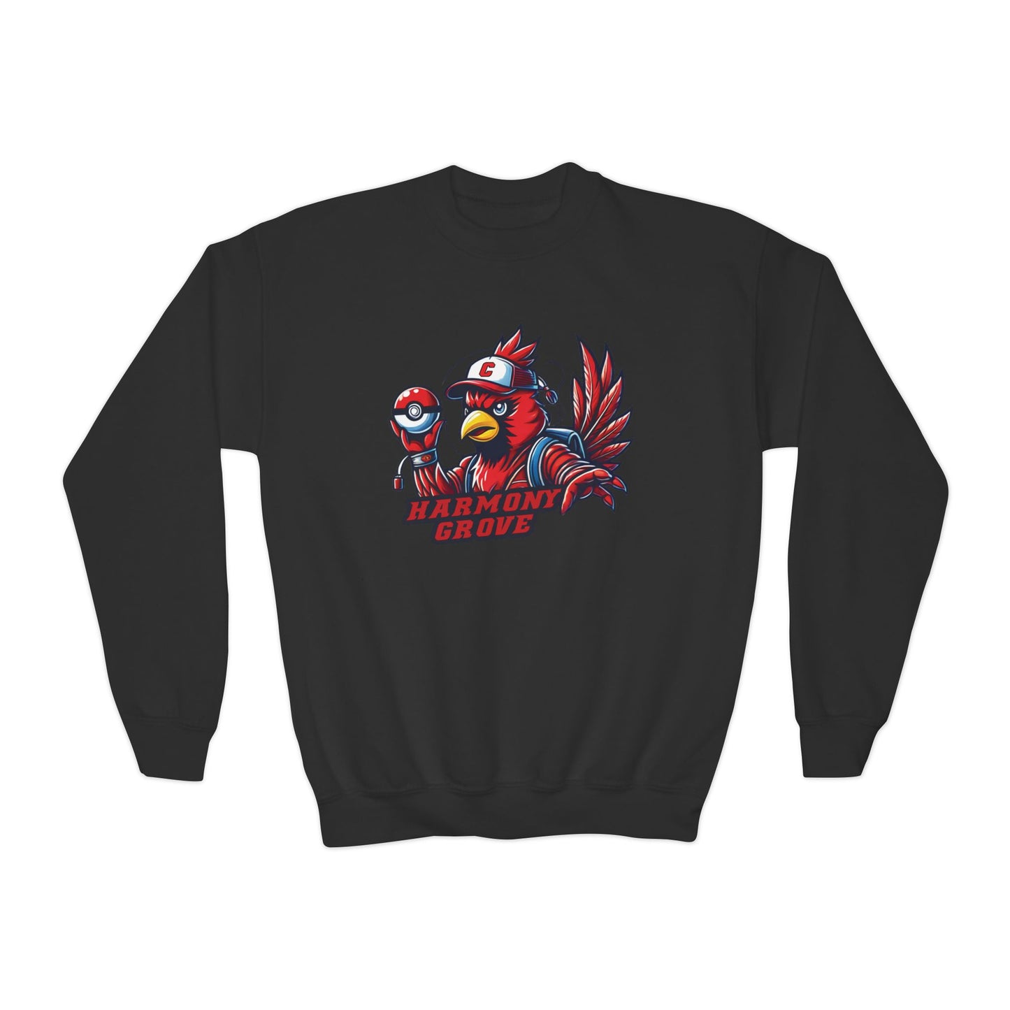 Cartoon Harmony Grove Cardinal - Youth Crew Sweatshirt
