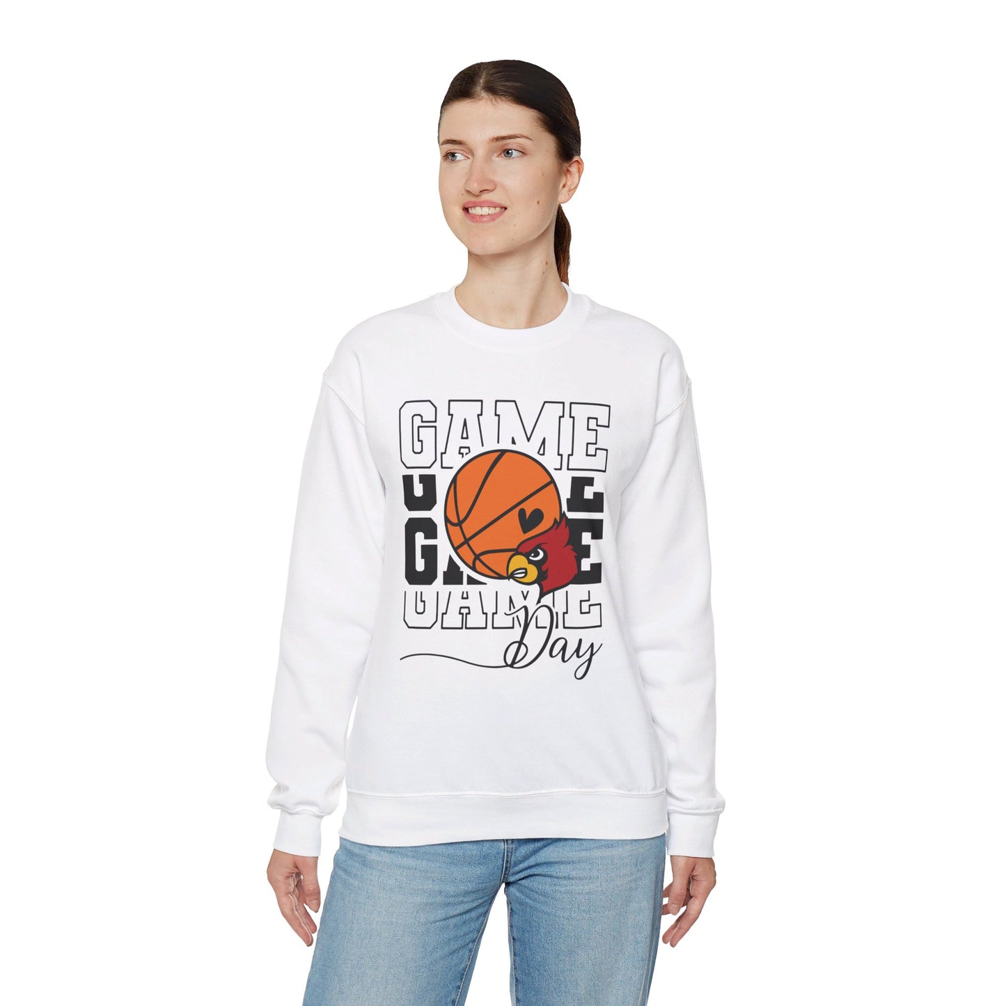 Cardinal Game Day Basketball - Unisex Heavy Blend™ Crewneck Sweatshirt