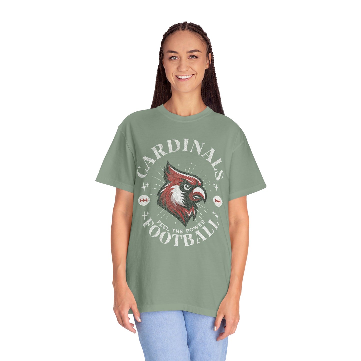 Cardinal Football Distressed - Comfort Colors T-shirt